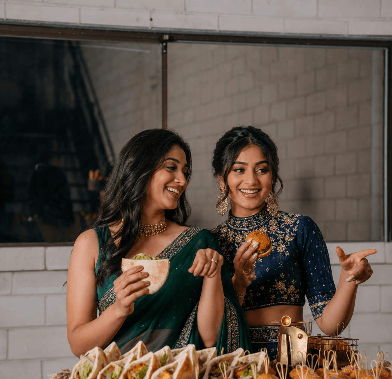 A family celebration catering spread styled for a private event